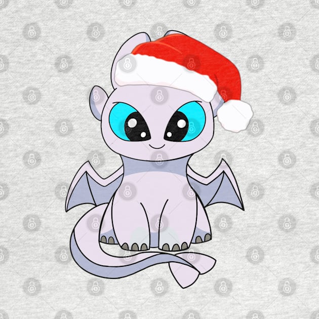 Christmas light fury dragon, how to train your dragon Christmas art, cute baby dragon, httyd by PrimeStore